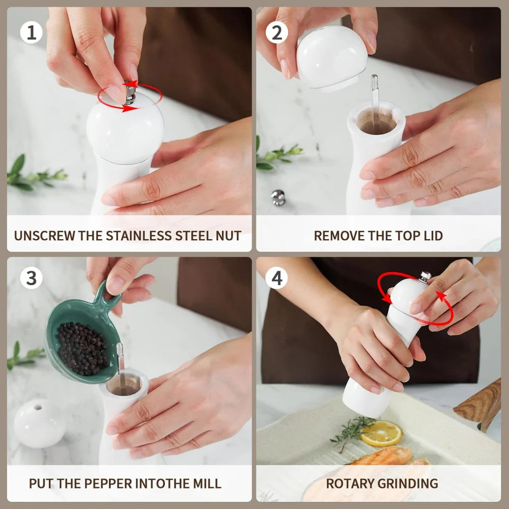 Pepper grinder, with adjustable grinder, traditional salt grinder or pepper grinder, suitable for home kitchens, restaurants or