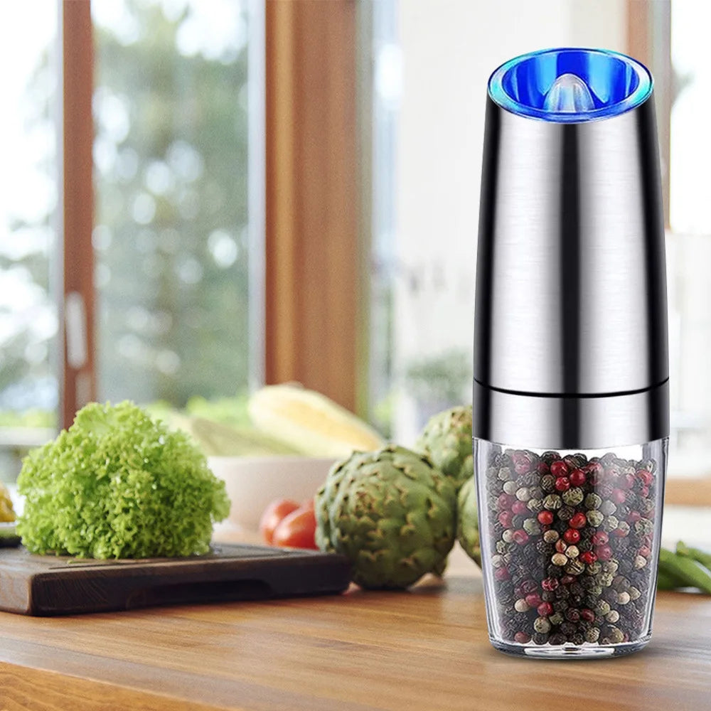 Electric Salt Pepper Mill Sets Stainless Steel Spice Pepper Grinder Kitchen Salt and Spice Adjustable Coarseness Pepper Grinder