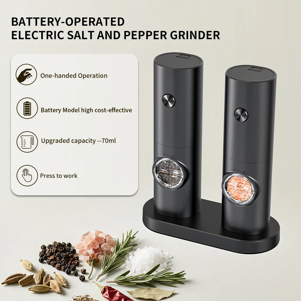 Electric Automatic Mill Pepper And Salt Grinder With LED Light Adjustable Coarseness Partner Manufacturers