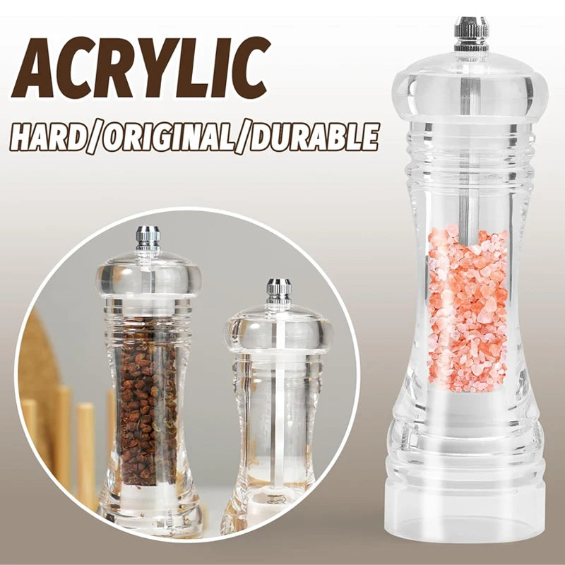 Pepper Grinder Acrylic Pepper Grinder Mill Salt and Pepper Shaker Salt Grinder Pepper Mill Adjustable Coarseness Kitchen Tool