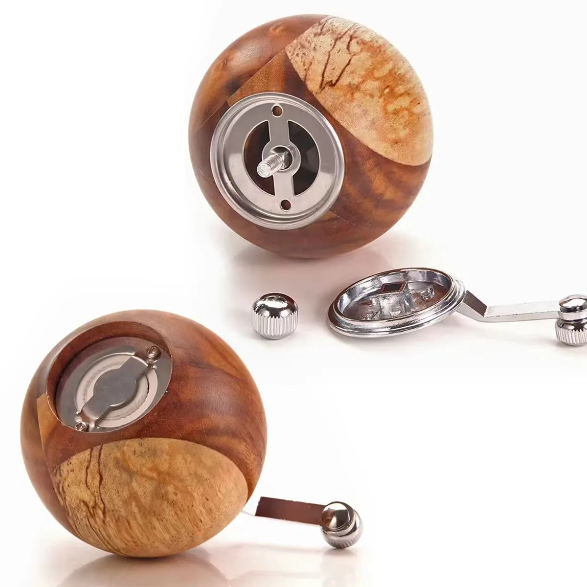 Salt and Pepper Mills, Solid Wood Pepper Grinders With Adjustable Coarseness by Ceramic Rotor, Kitchen Cooking Tools